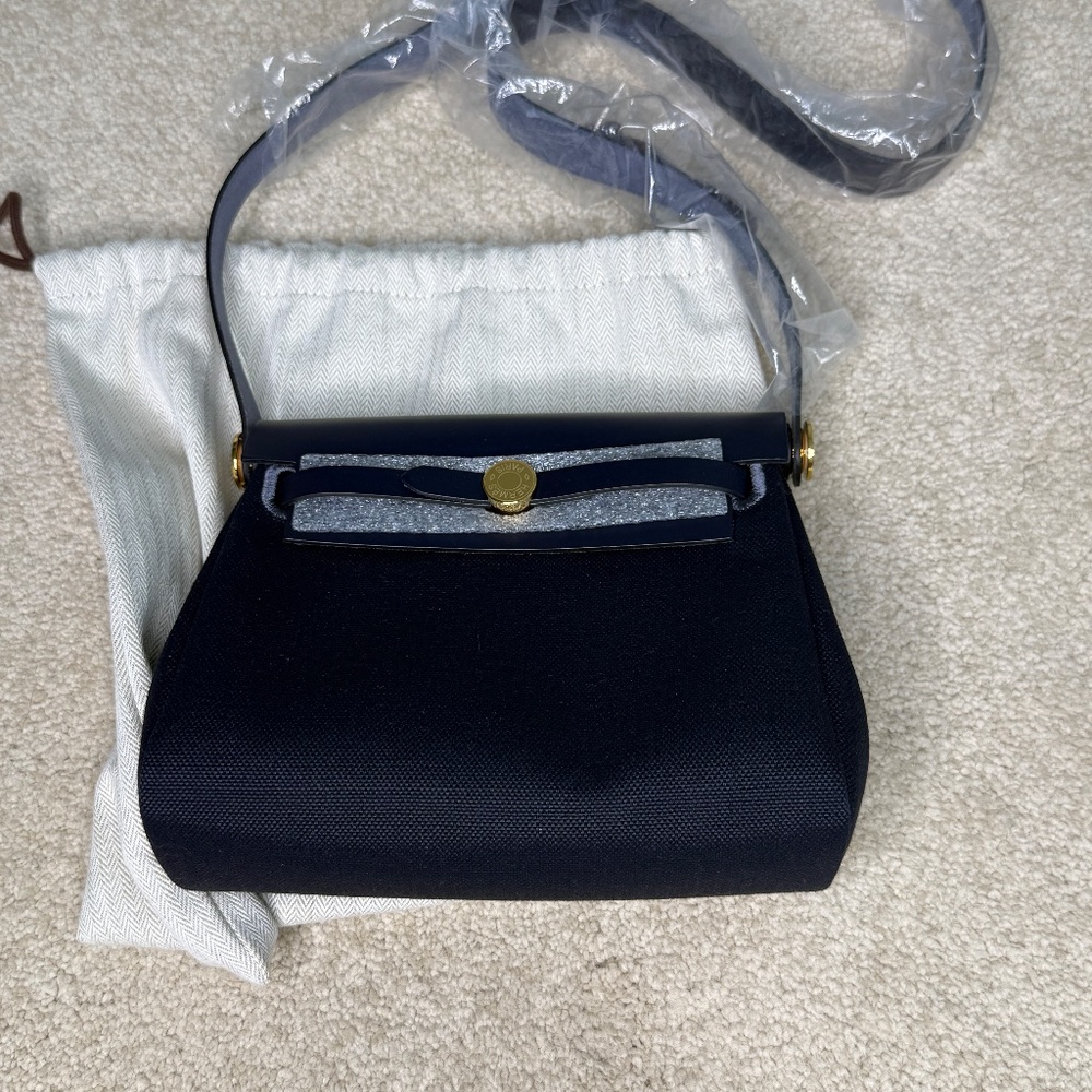 New 2025 Hermes Herbag Mini Dark Blue / Navy Blue GHW - Picture 5 of 11